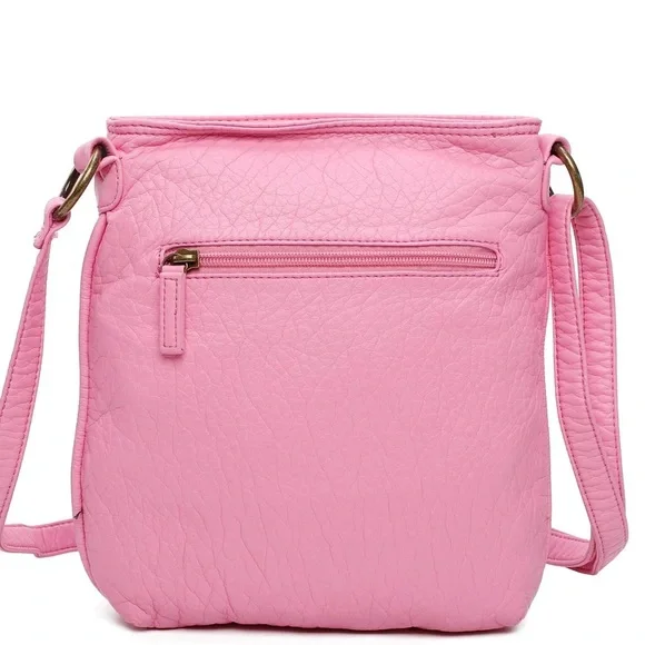 👛 NWT! Pink Multi Zipper Crossbody - Picture 4 of 7
